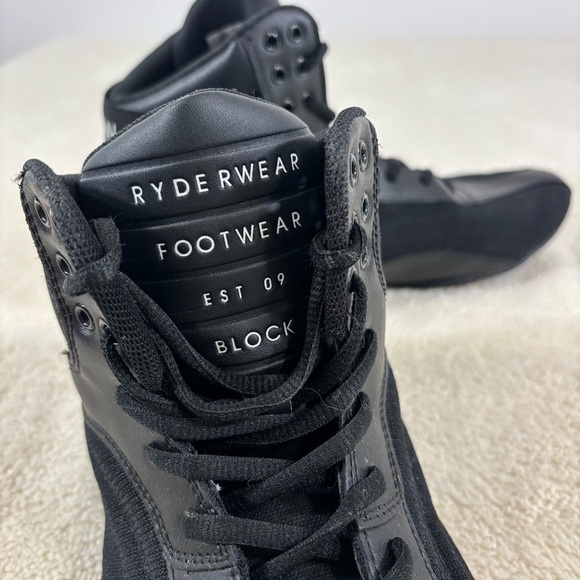 Ryderwear D Mak Black Weightlifting High Top Shoes Men Size 9 Lace Up Sneakers - Picture 6 of 9